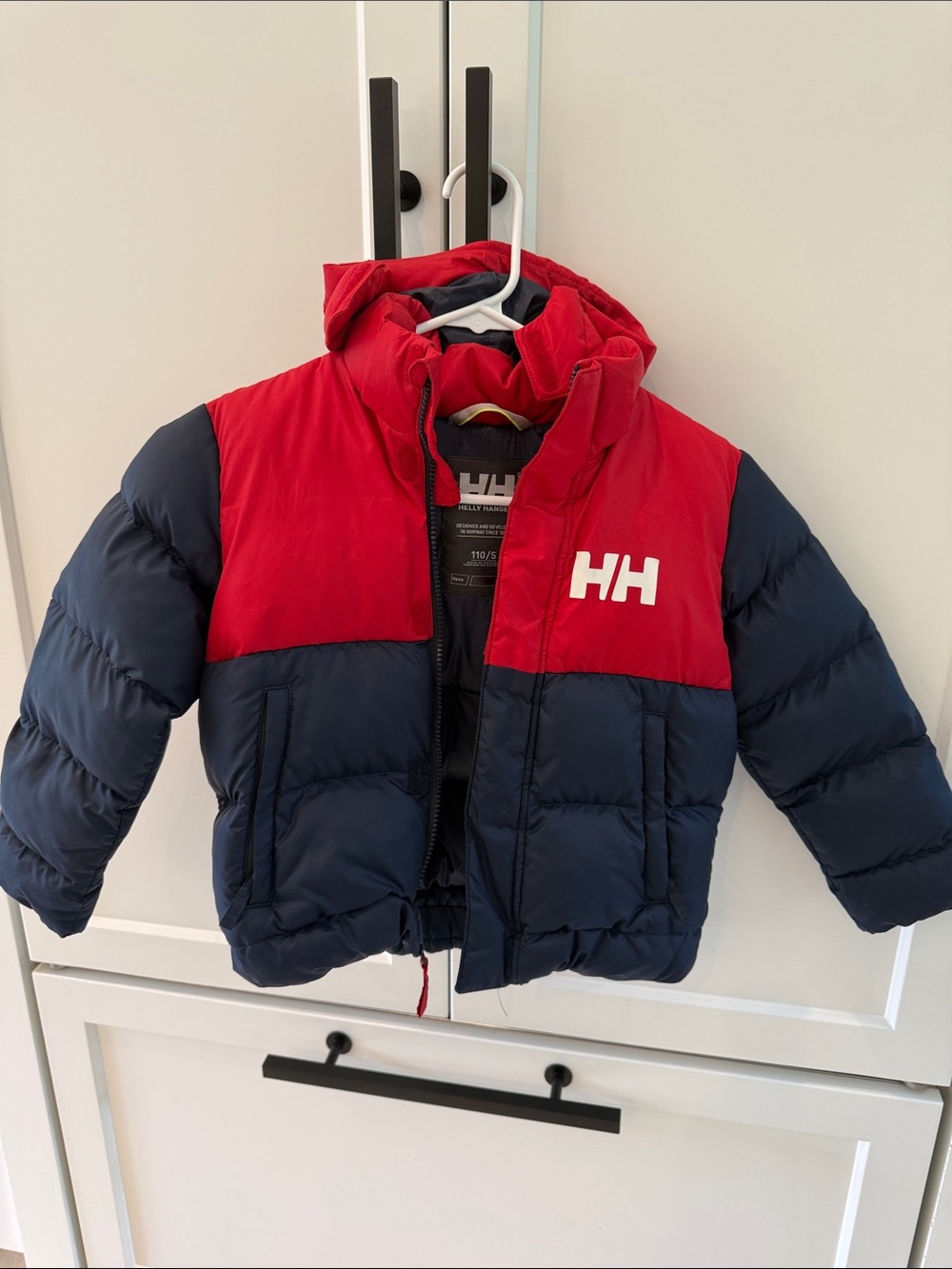 Helly Hansen KIDS Red and Navy Colorblock Puffer Jacket
